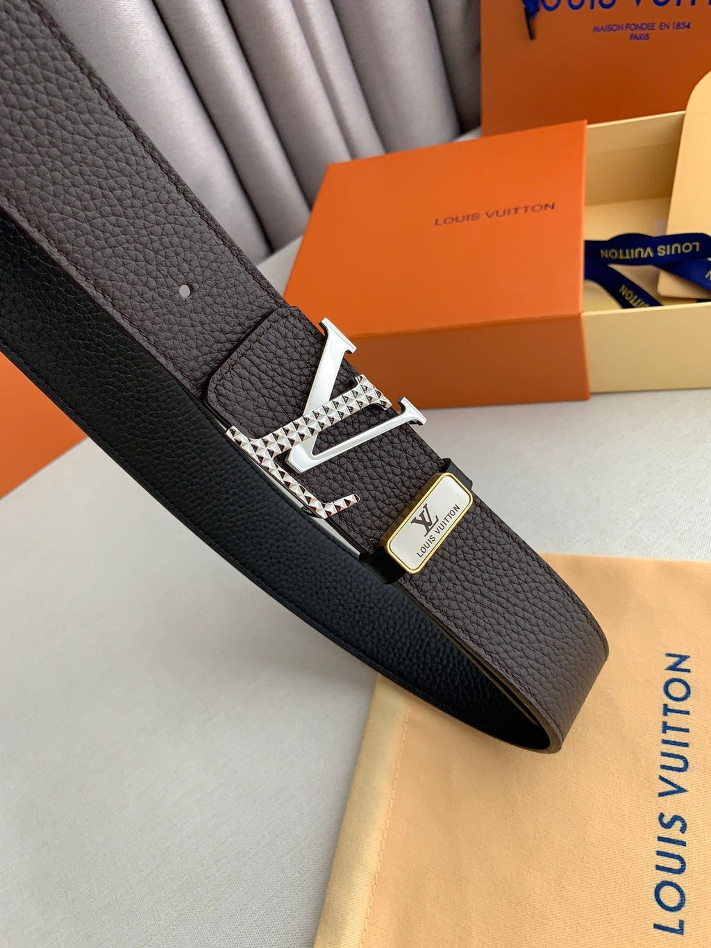 LOUIS VUITTON LV 25S BELT 38 MM IN DARK BROWN CALFSKIN 593213