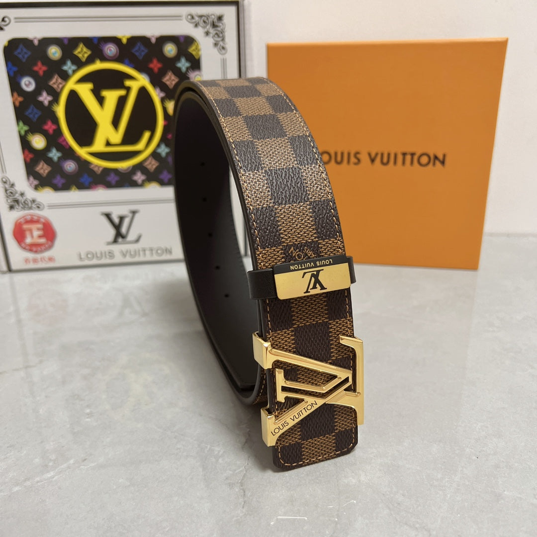 LOUIS VUITTON LV 25S BELT 38 MM IN BROWN CALFSKIN 593202