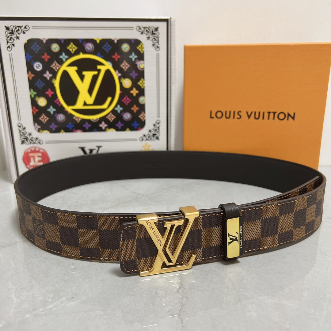 LOUIS VUITTON LV 25S BELT 38 MM IN BROWN CALFSKIN 593202