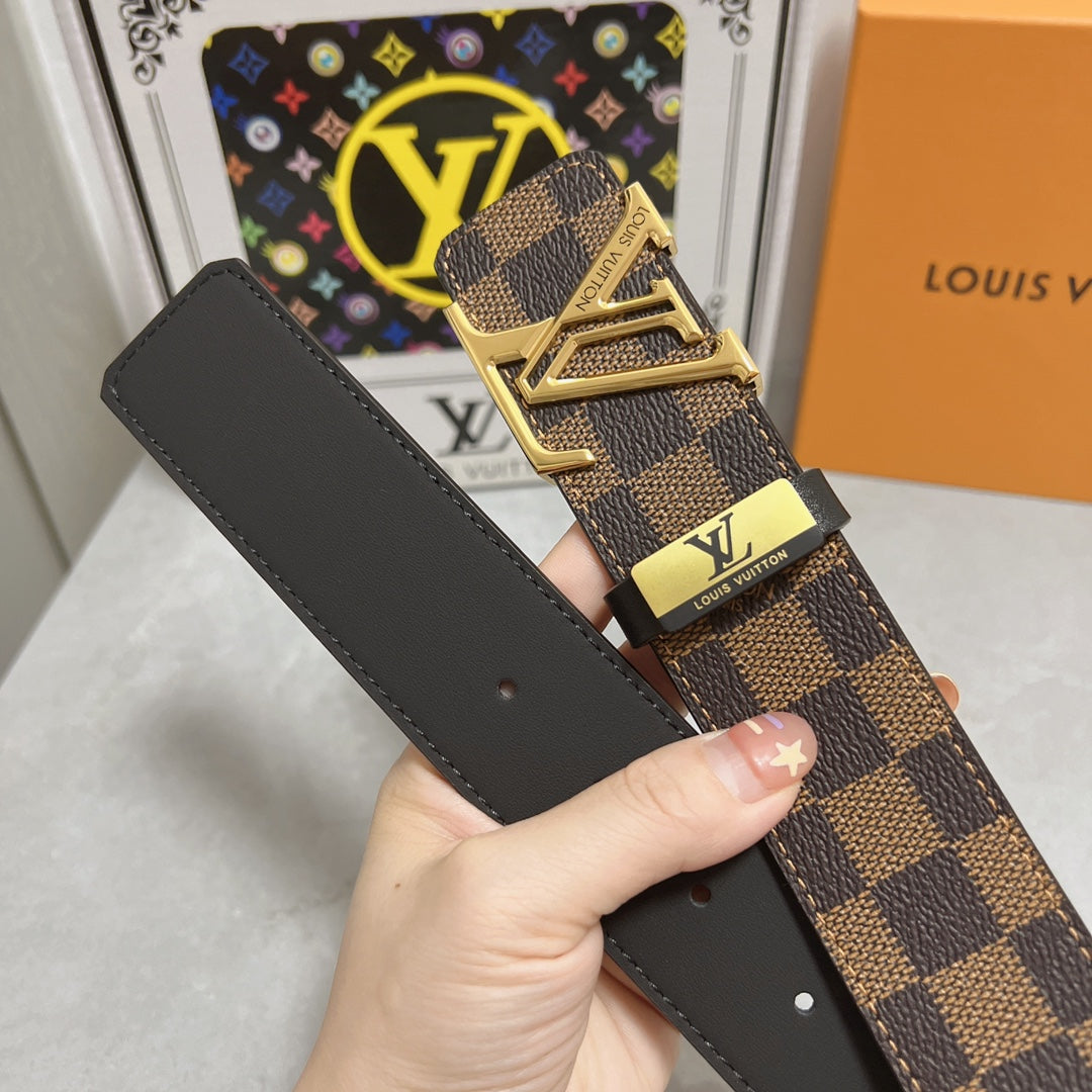 LOUIS VUITTON LV 25S BELT 38 MM IN BROWN CALFSKIN 593202