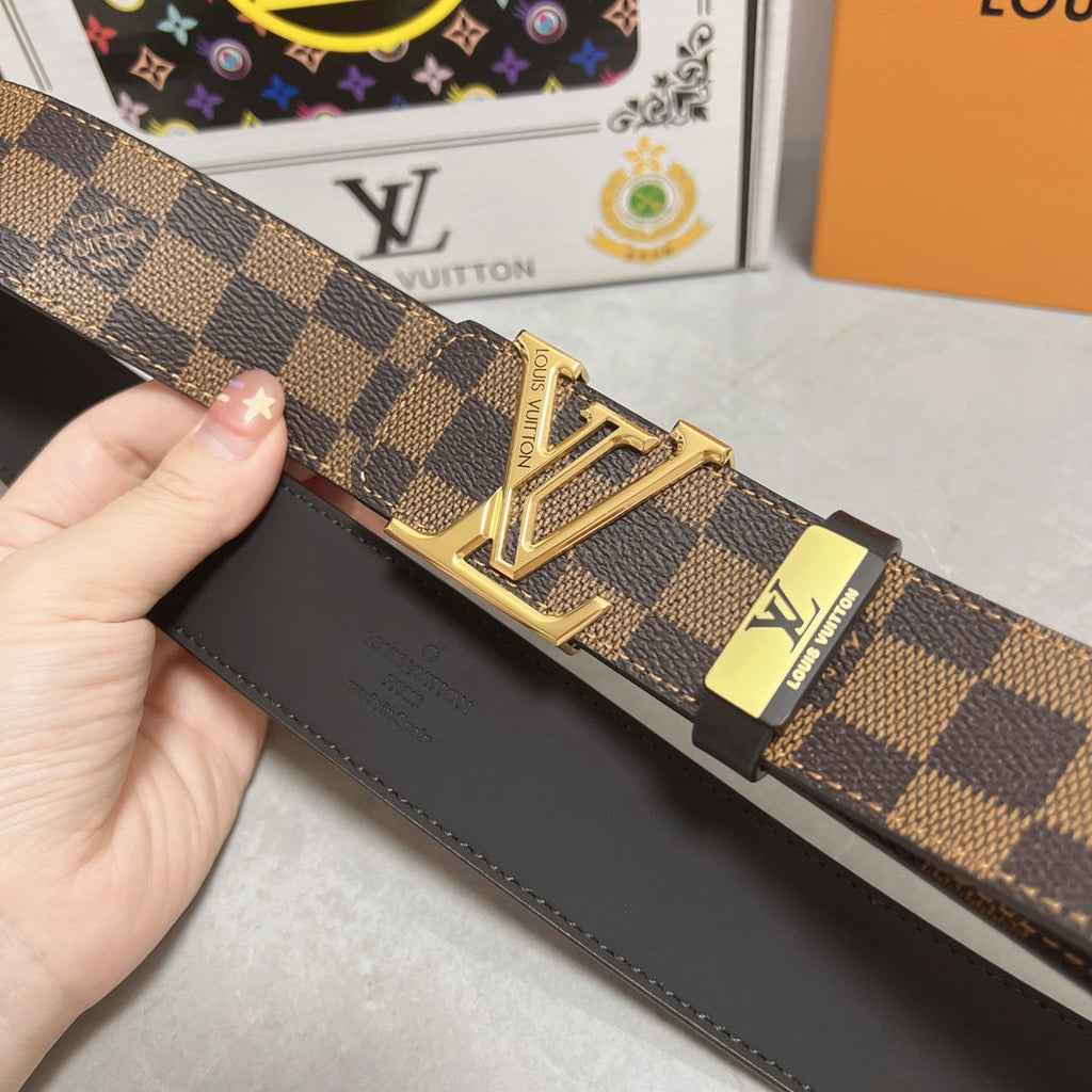 LOUIS VUITTON LV 25S BELT 38 MM IN BROWN CALFSKIN 593202