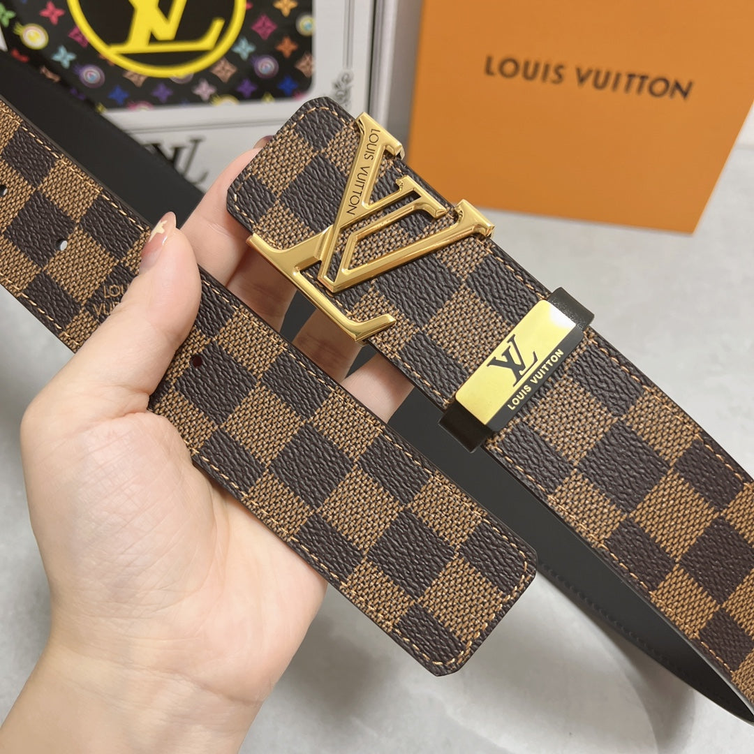 LOUIS VUITTON LV 25S BELT 38 MM IN BROWN CALFSKIN 593202