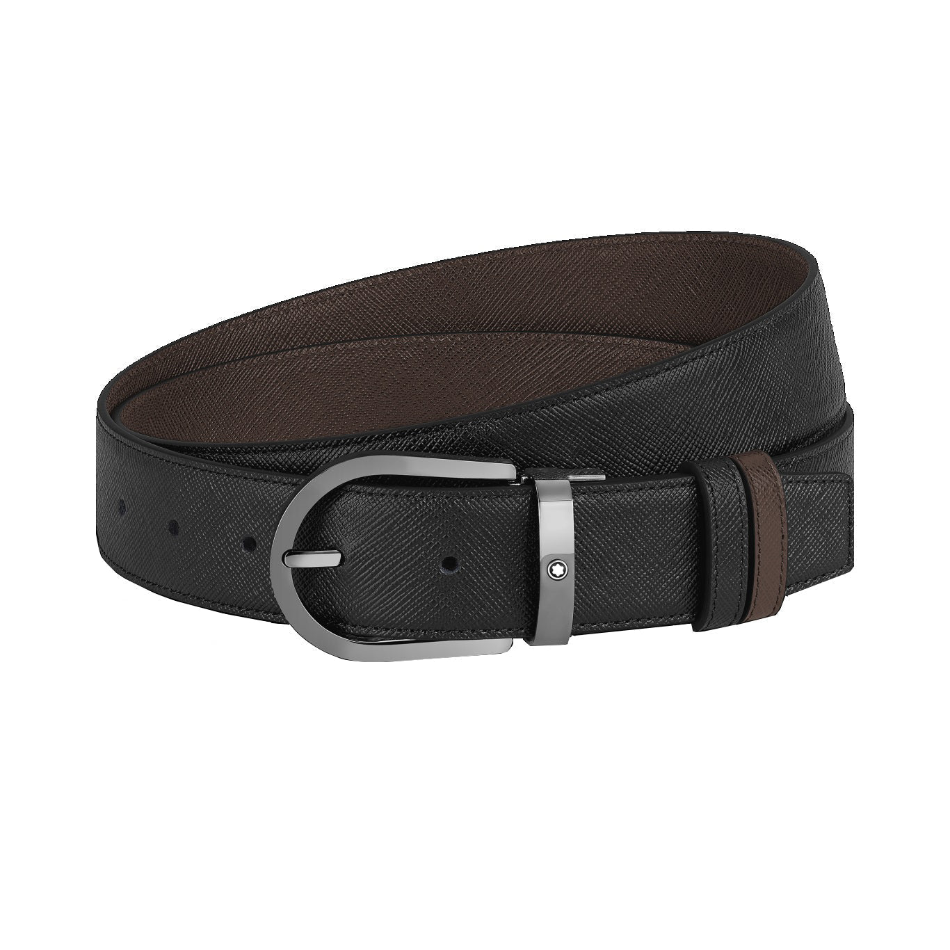 Montblanc reversible belt in black/brown Sartorial leather 35 mm 222357