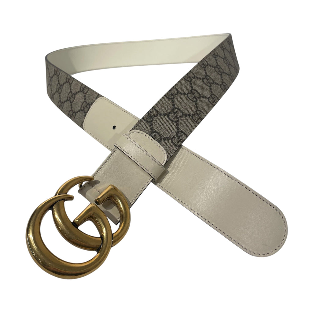 GUCCI/Belt/Monogram/Leather/CRM/L's/