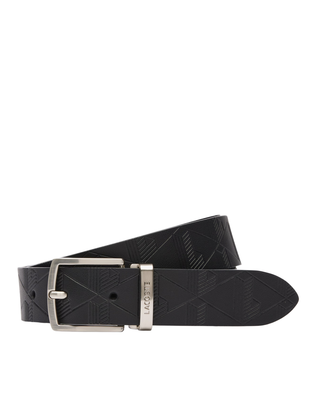 LACOSTE Smooth Leather Belt and 2 Buckle Gift Set Black