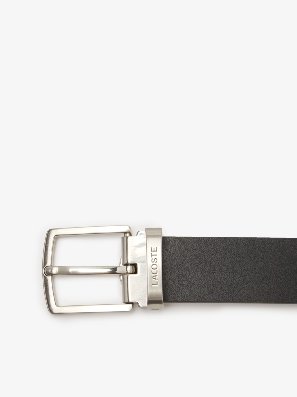 LACOSTE Smooth Leather Belt and 2 Buckle Gift Set Black Brown