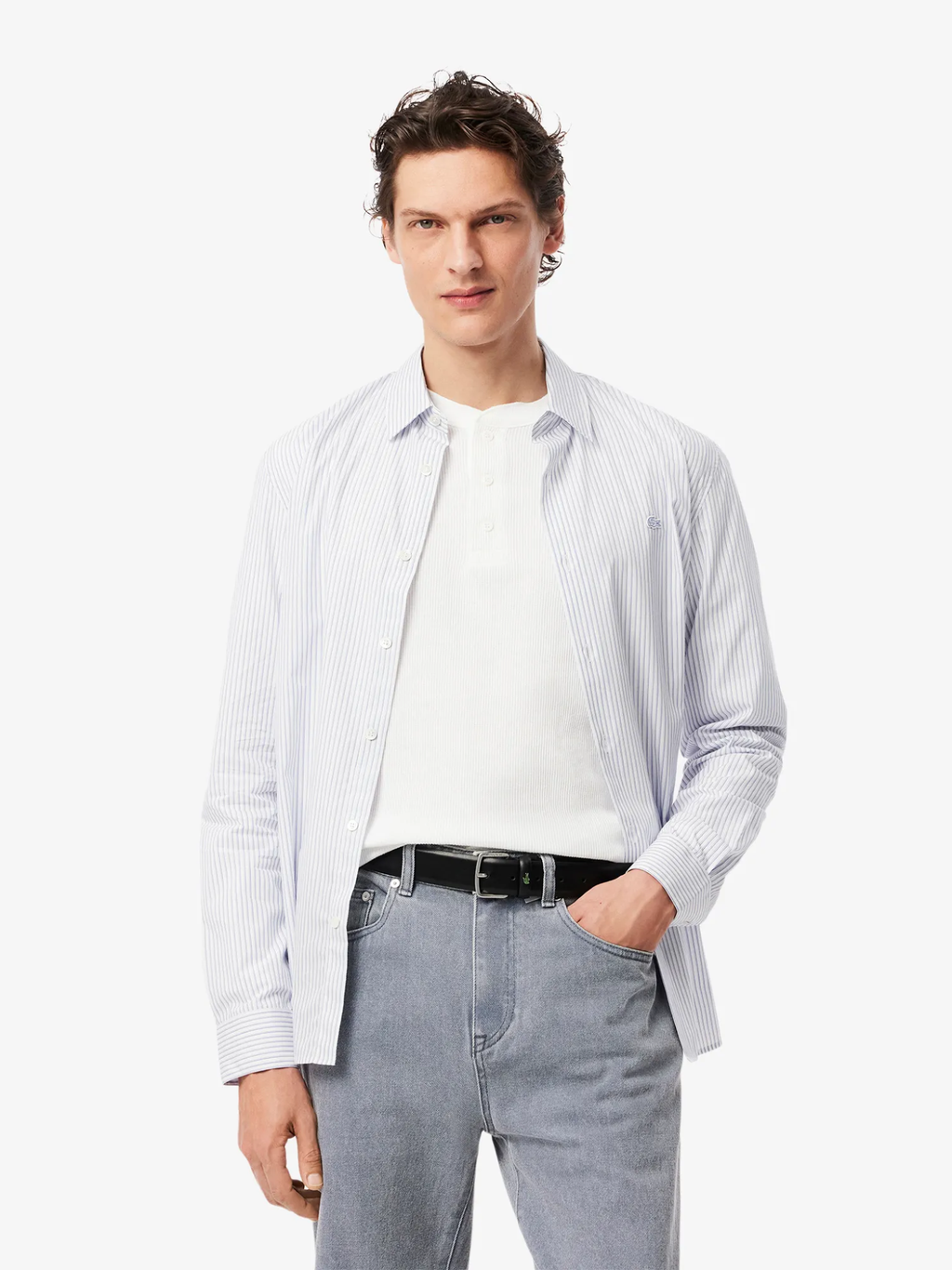 LACOSTE Smooth Leather Belt Black