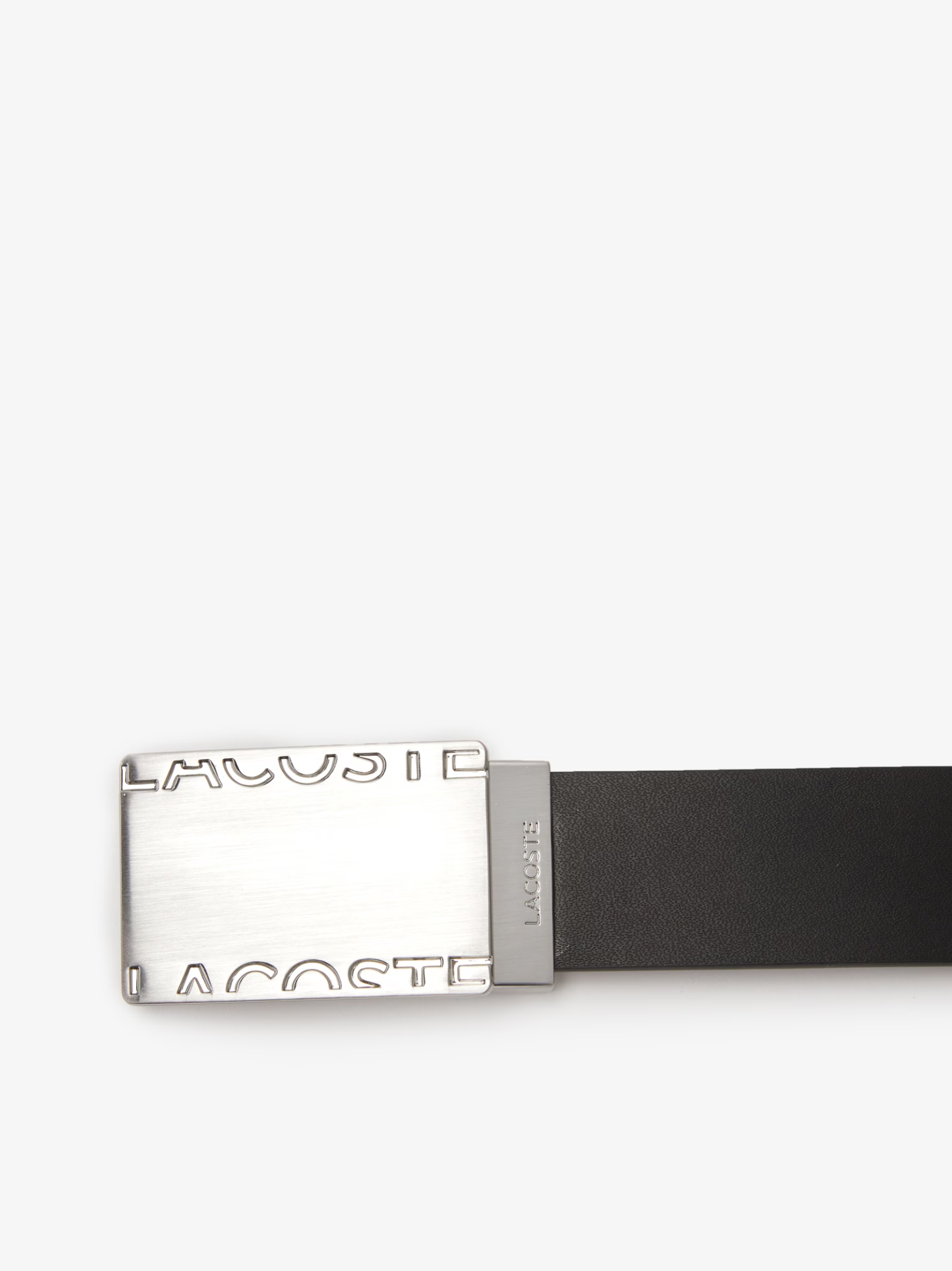 LACOSTE Smooth Leather Belt and 2 Buckle Gift Set Black Brown