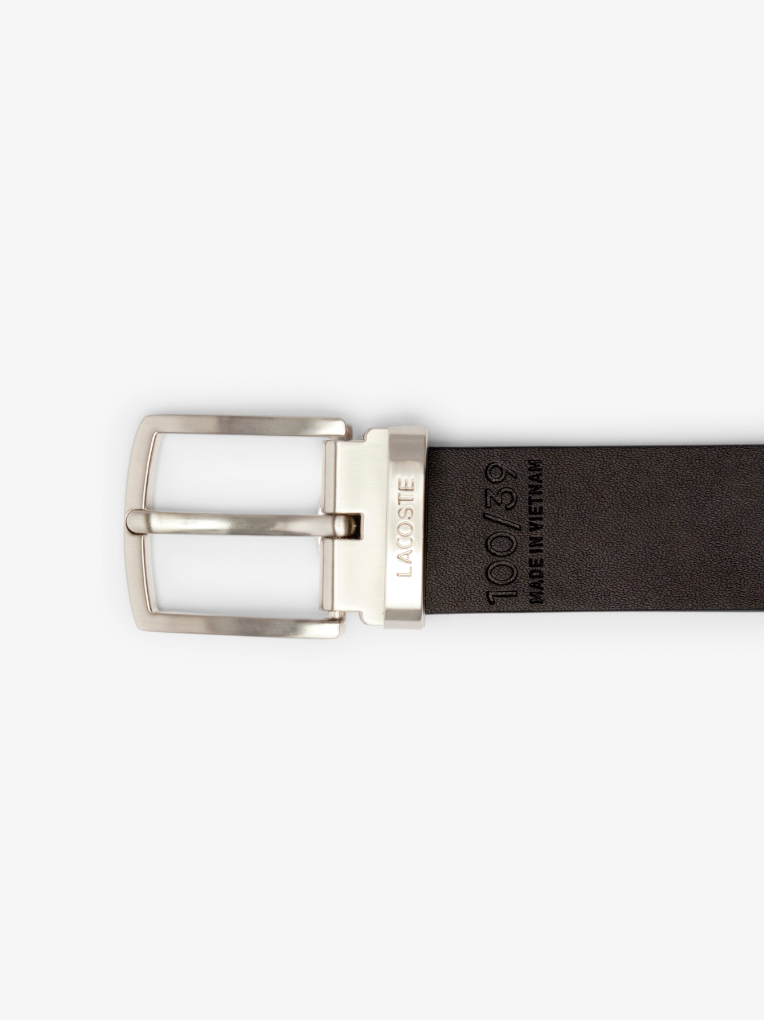 LACOSTE Smooth Leather Belt and 2 Buckle Gift Set Black Brown