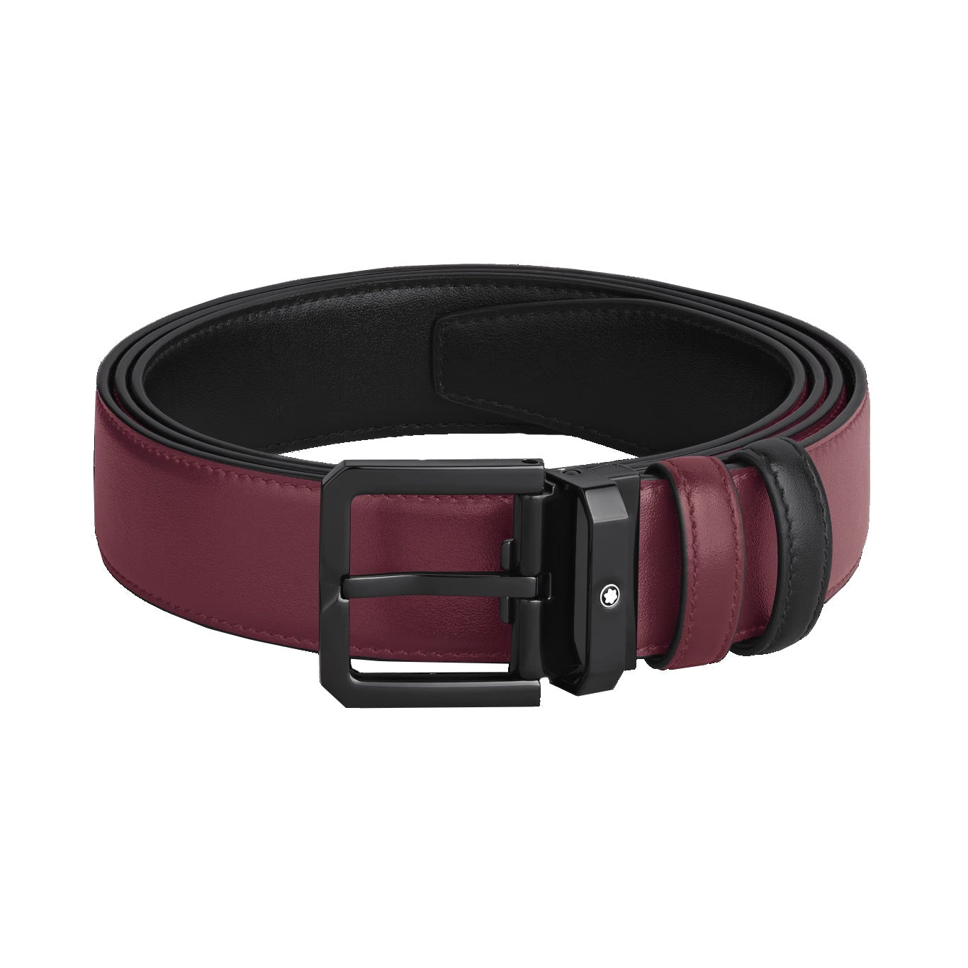 Montblanc reversible belt 35 mm black/cassis leather 199651