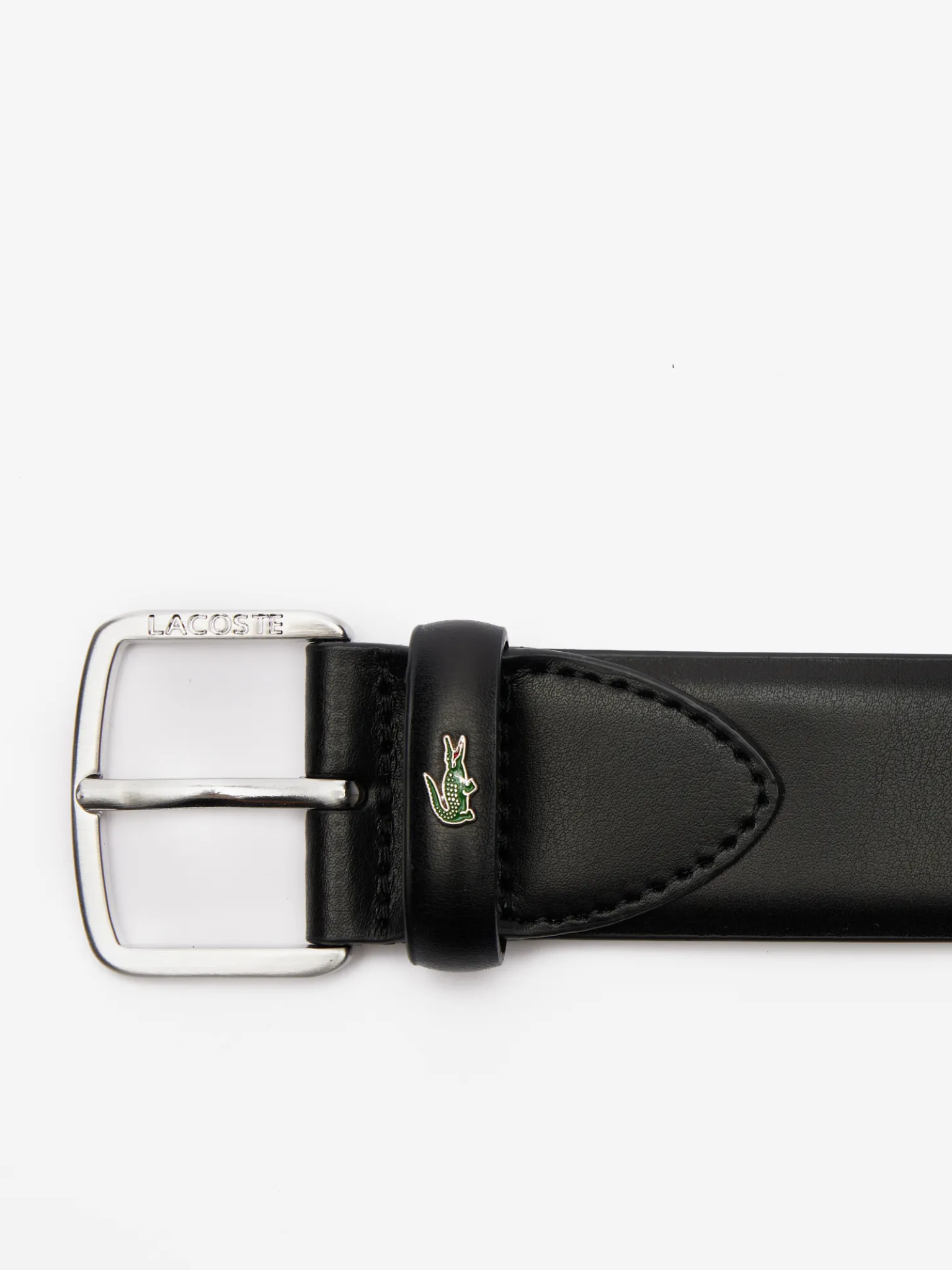LACOSTE Smooth Leather Belt Black