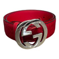 GUCCI/Belt/Leather/RED/M's/RED MONOGRAM BELT