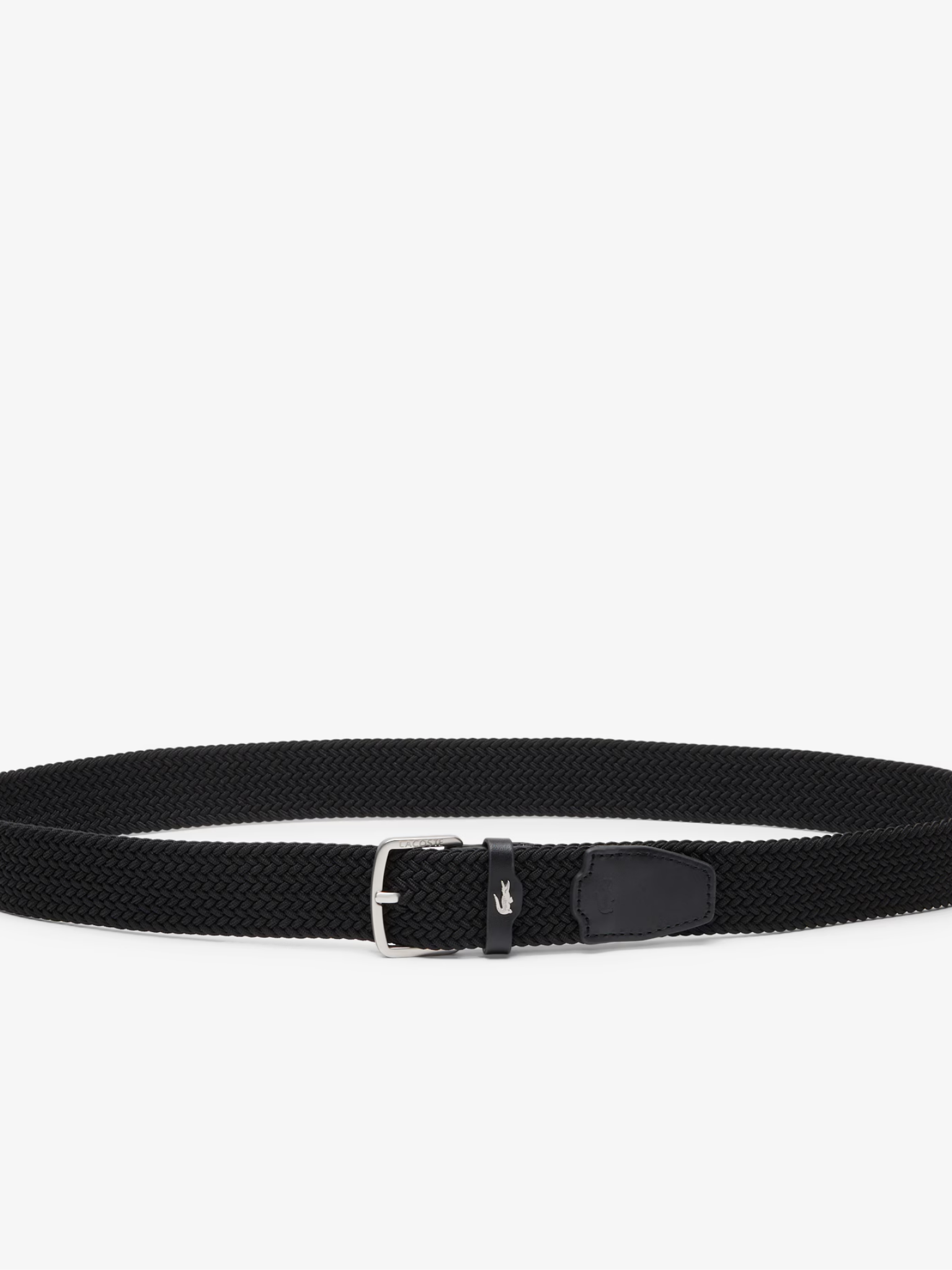 LACOSTE Stretch Canvas Strap Belt Black