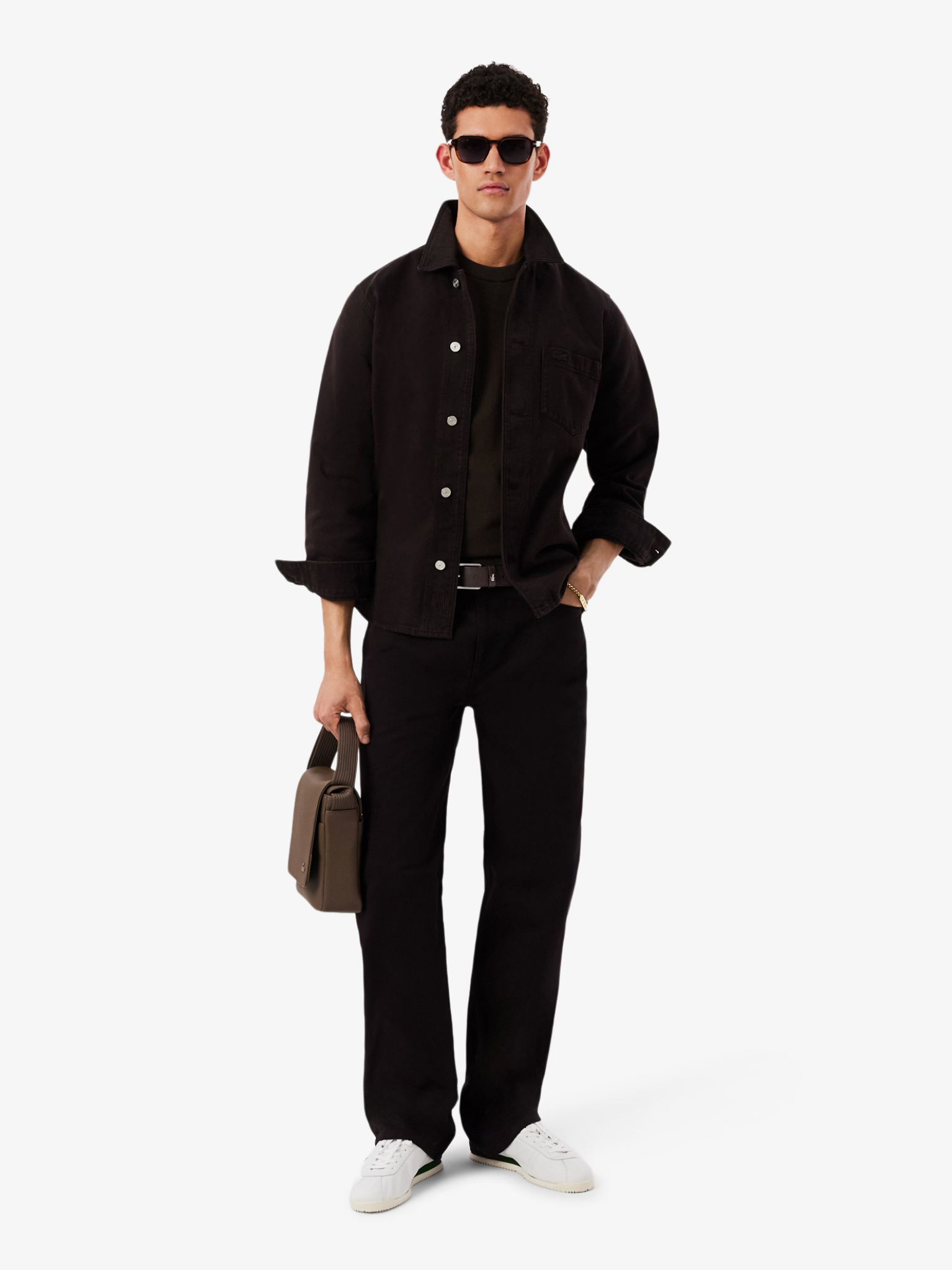 LACOSTE Smooth Leather Belt Brown