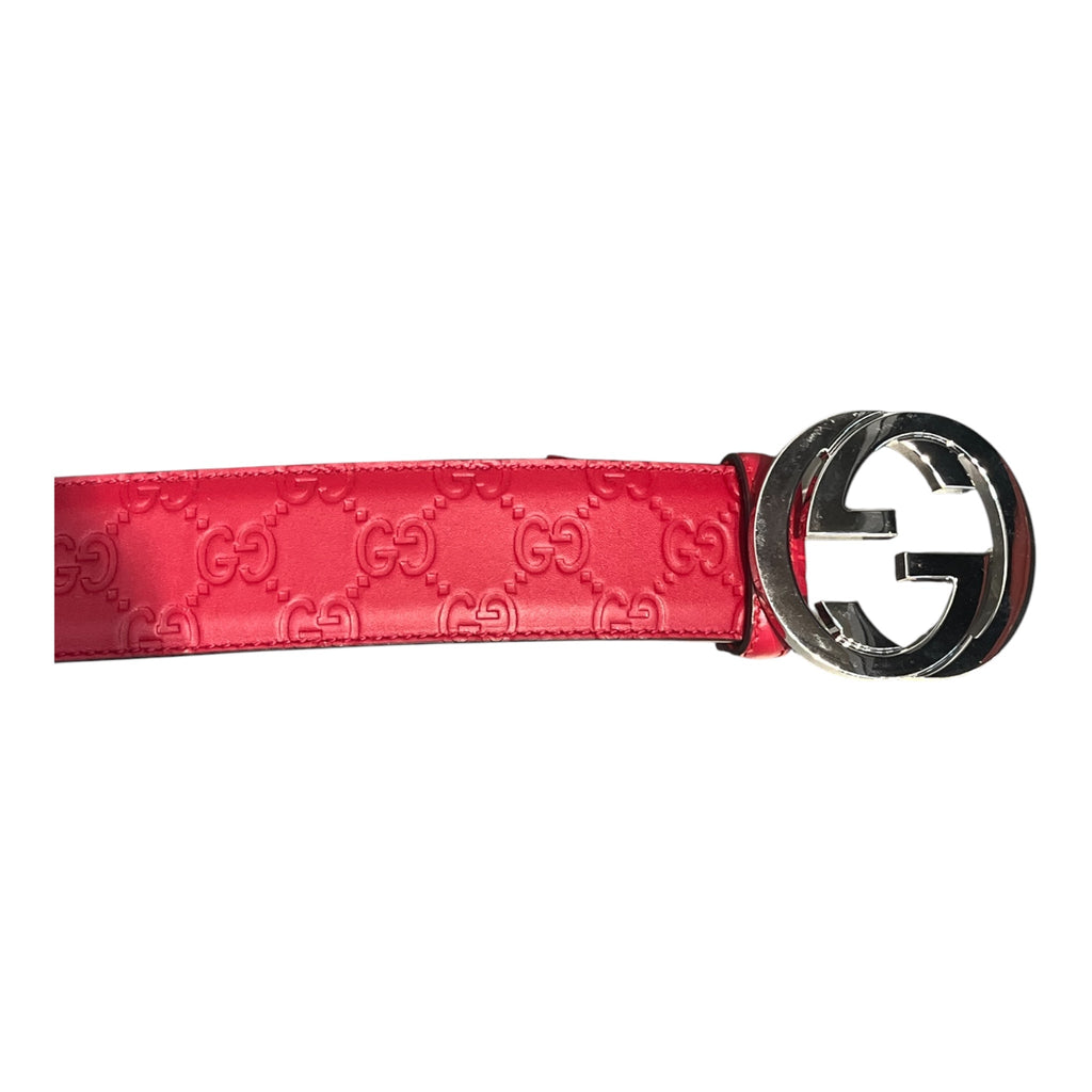 GUCCI/Belt/Leather/RED/M's/RED MONOGRAM BELT