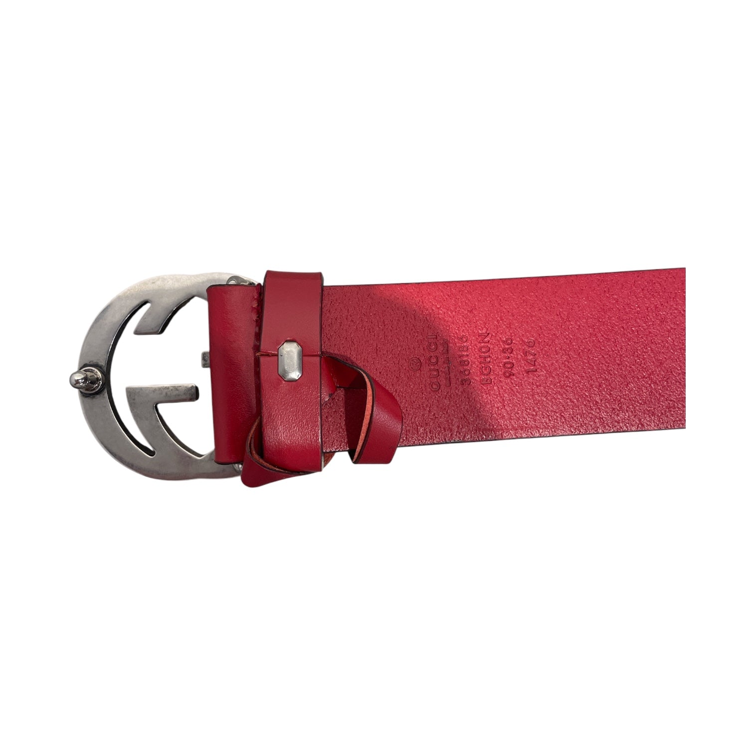 GUCCI/Belt/RED/M's/368186 Silver GG