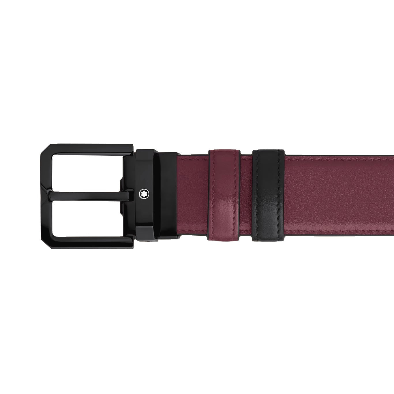 Montblanc reversible belt 35 mm black/cassis leather 199651