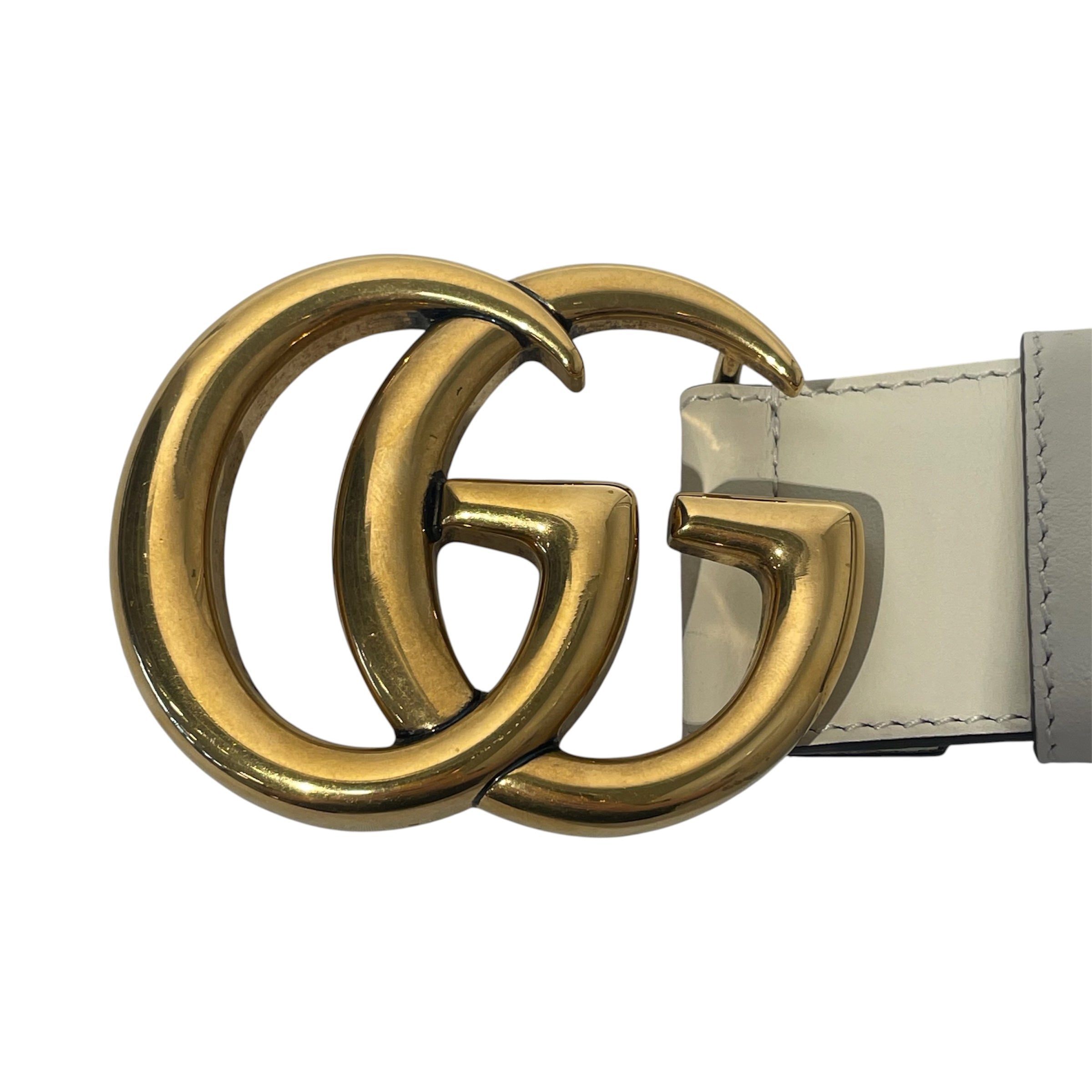 GUCCI/Belt/Monogram/Leather/CRM/L's/