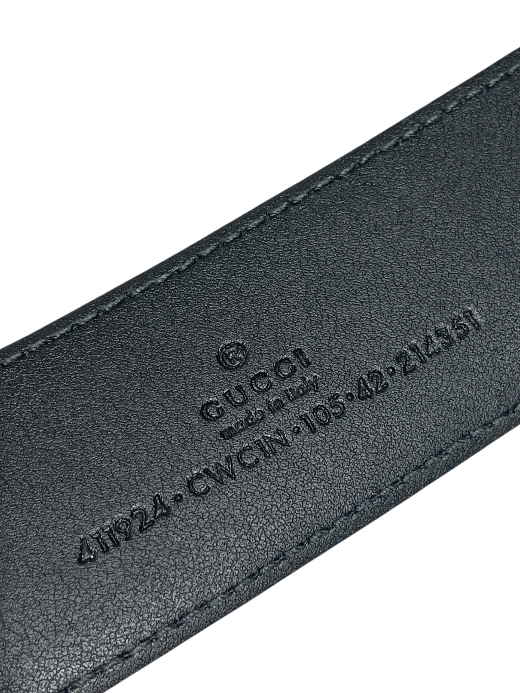 GUCCI/Belt/Monogram/Leather/BLK/Silver GG Monogram Belt