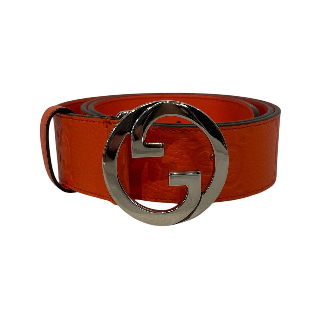 GUCCI/Belt/Monogram/Leather/ORN/M's/INTERLOCK G LOGO