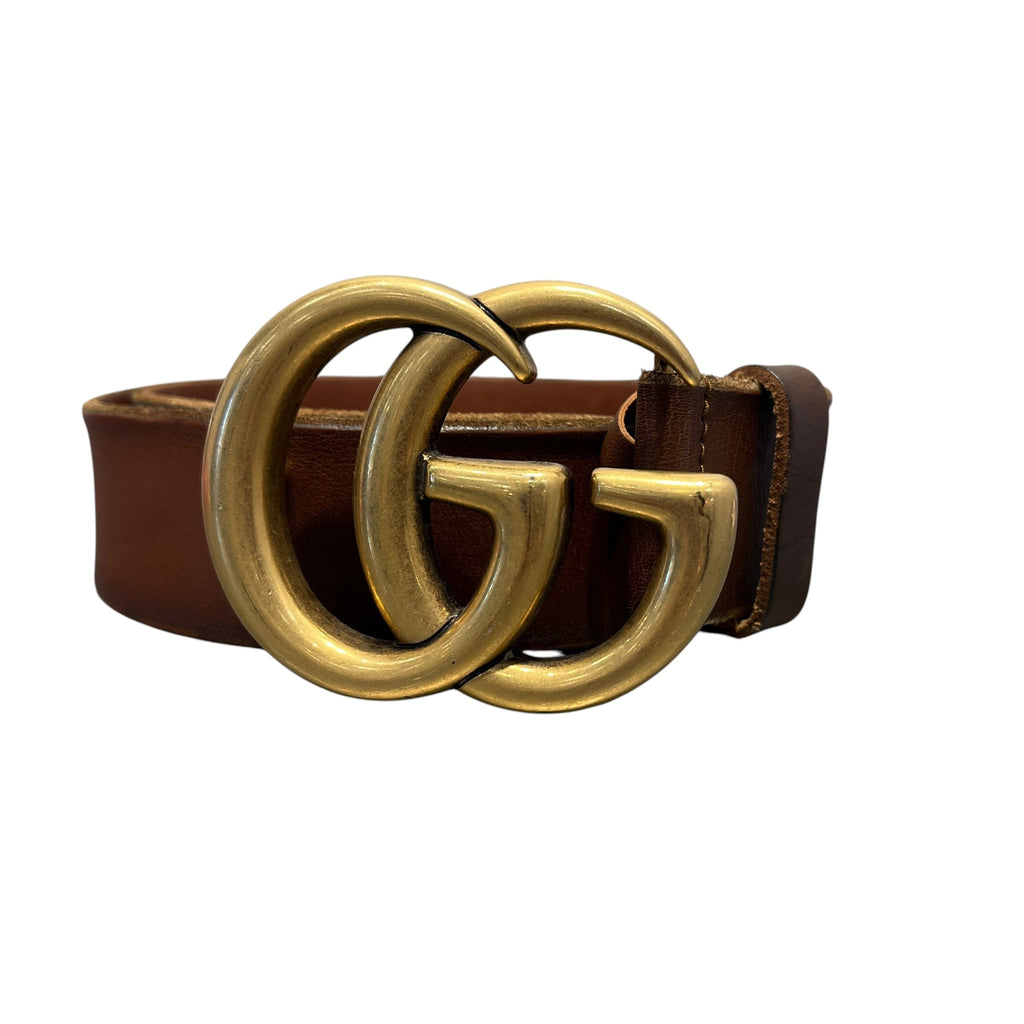 GUCCI/Belt/Leather/BRW/L's/Double G Logo Marmont Belt