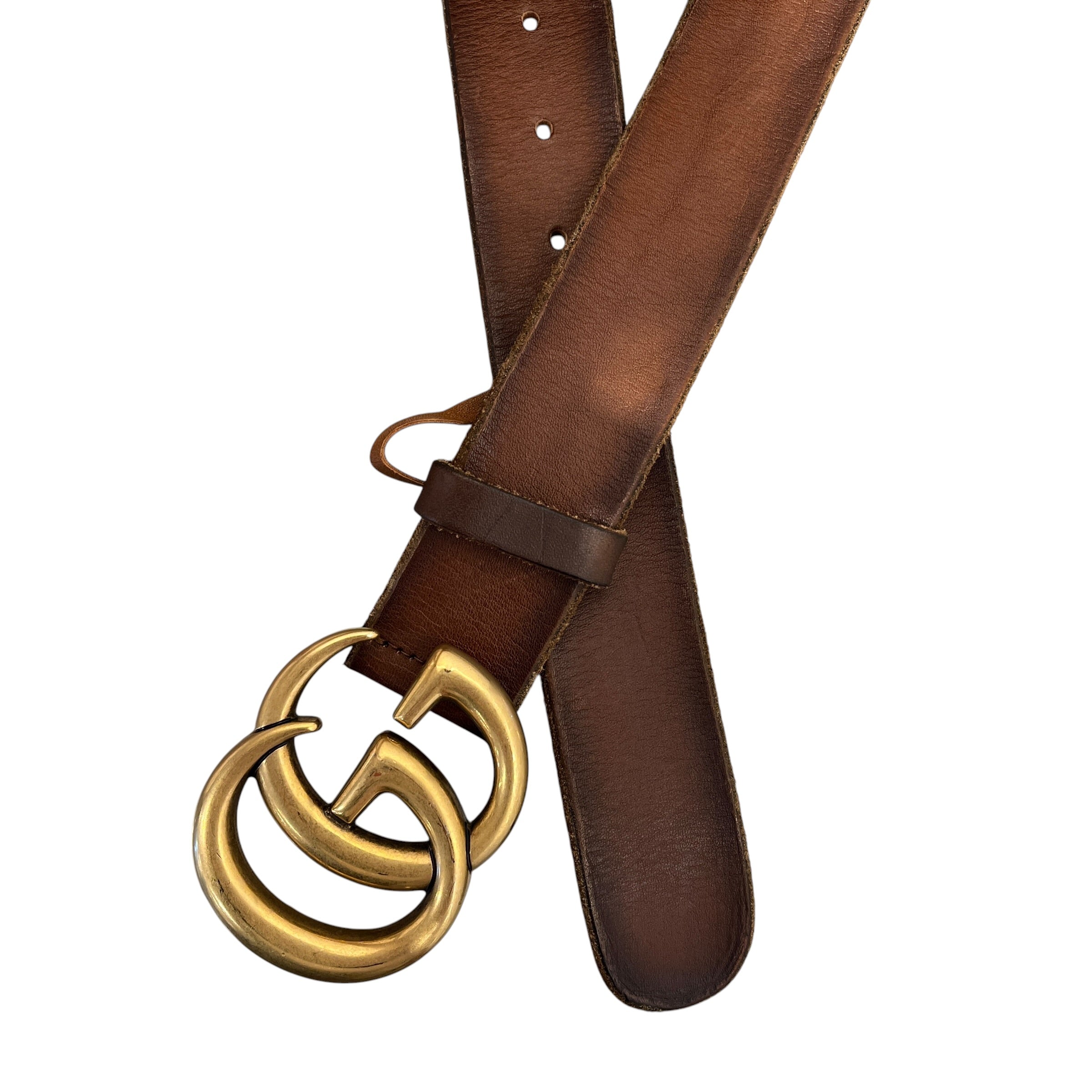 GUCCI/Belt/Leather/BRW/L's/Double G Logo Marmont Belt