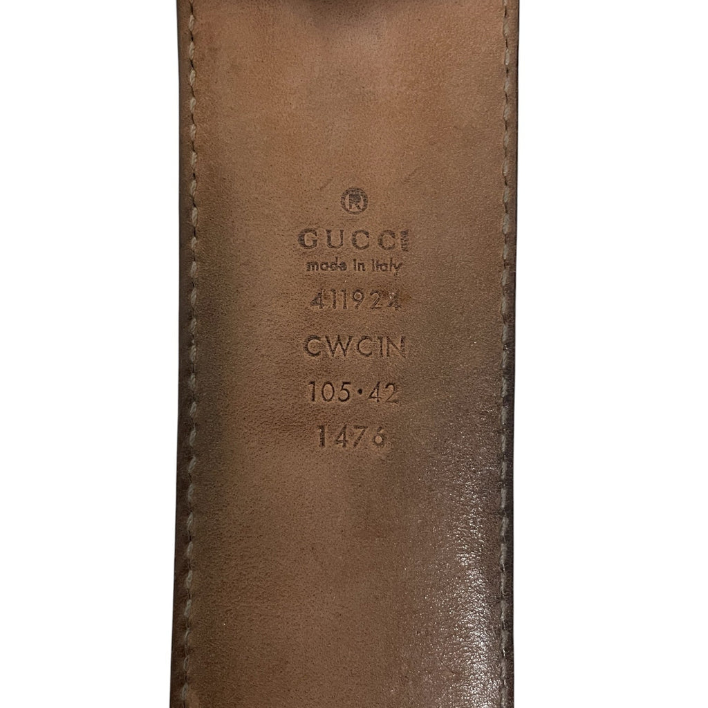 GUCCI/Belt/Monogram/Leather/RED/M's/GUCCISIMA/ SLV GG/ 104-42