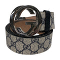 GUCCI/Belt/Monogram/Leather/NVY/