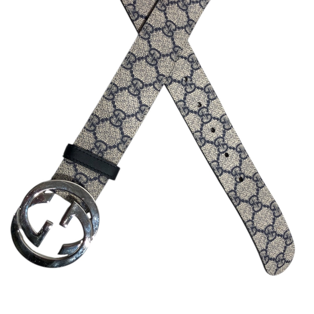 GUCCI/Belt/Monogram/Leather/NVY/