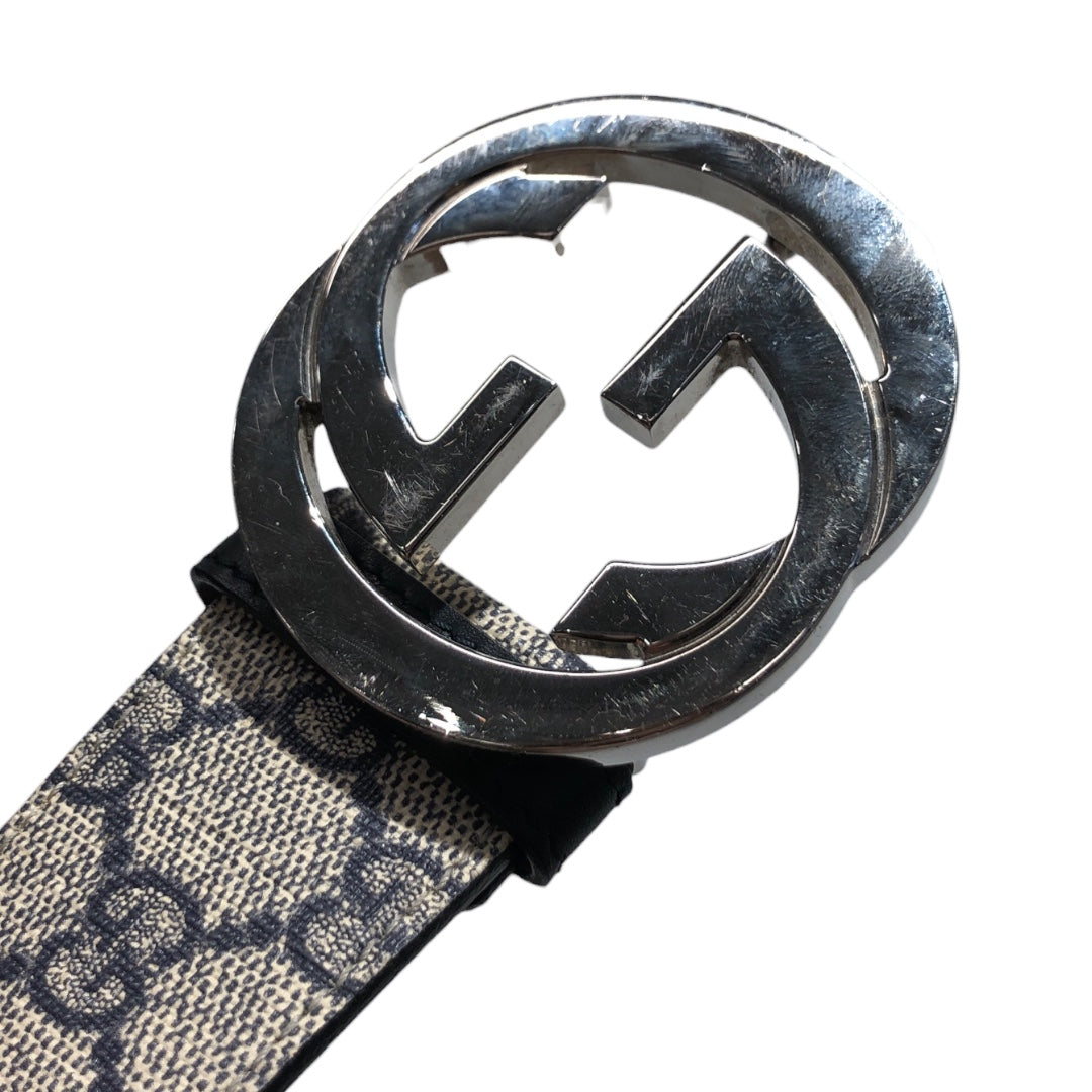 GUCCI/Belt/Monogram/Leather/NVY/