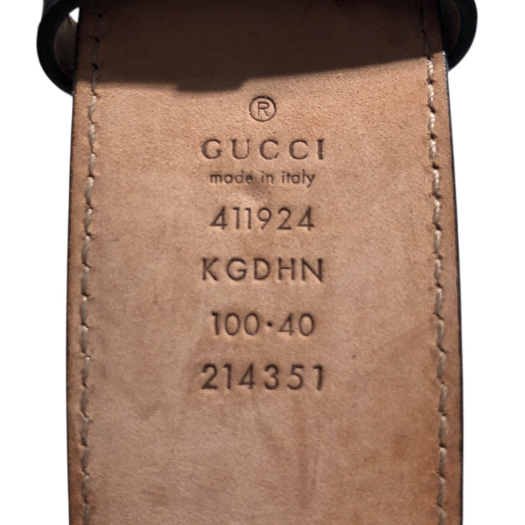 GUCCI/Belt/Monogram/Leather/NVY/