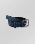 Stefano Ricci Blue Crocodile Leather Belt Silver Buckle