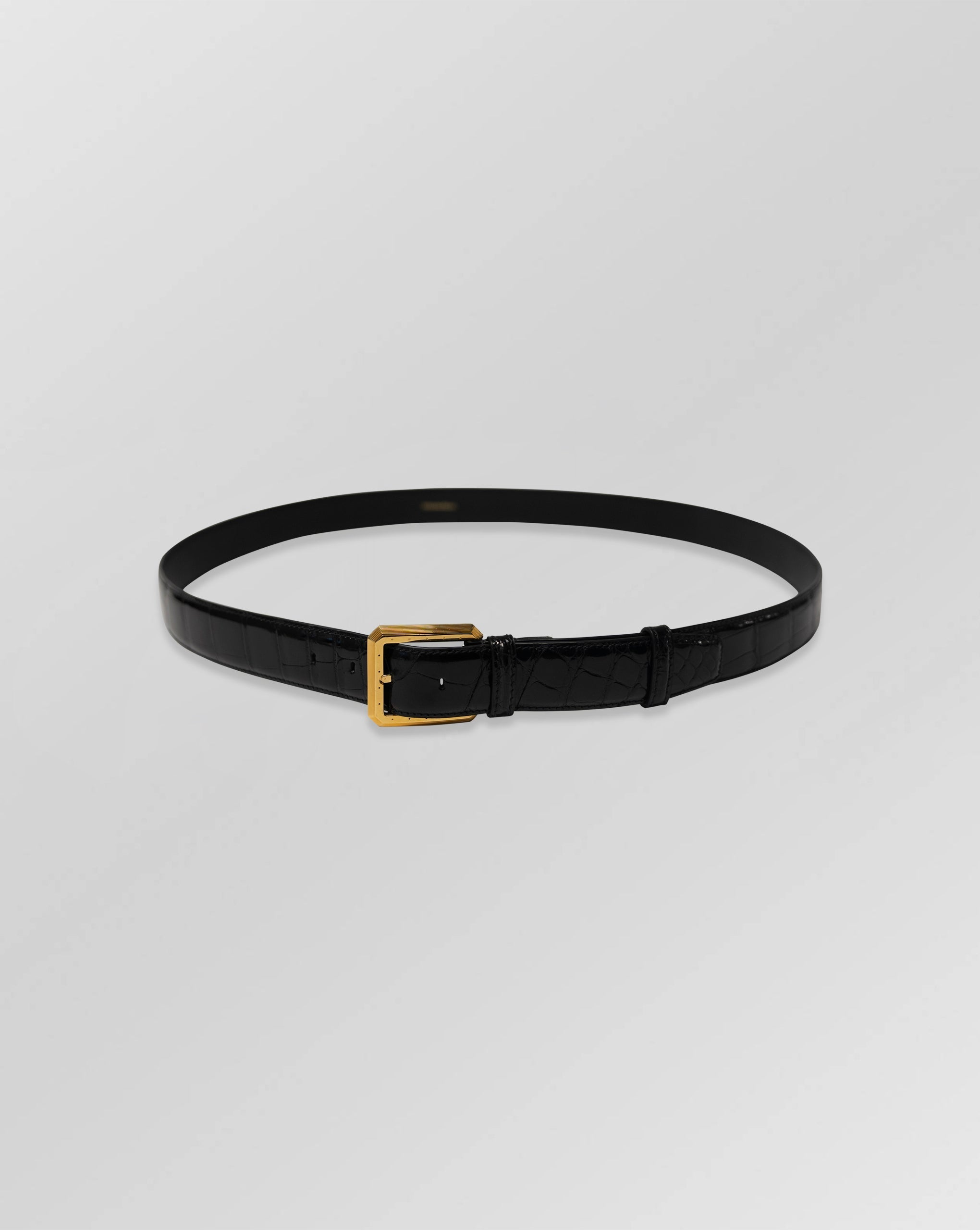 Stefano Ricci Crocodile Leather Belt with Gold Buckle