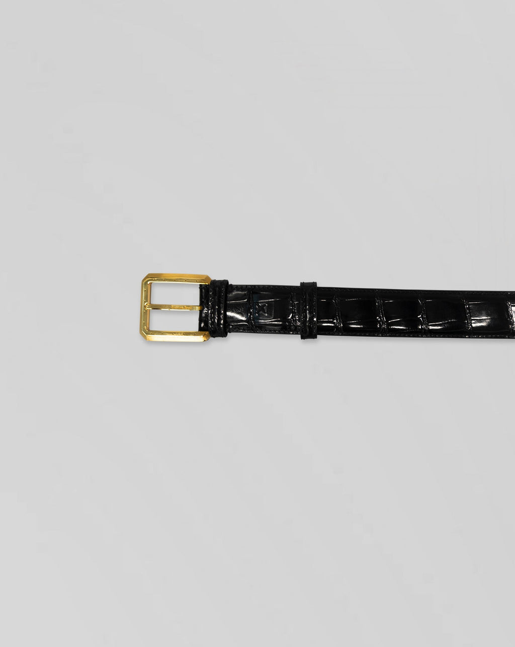 Stefano Ricci Crocodile Leather Belt with Gold Buckle