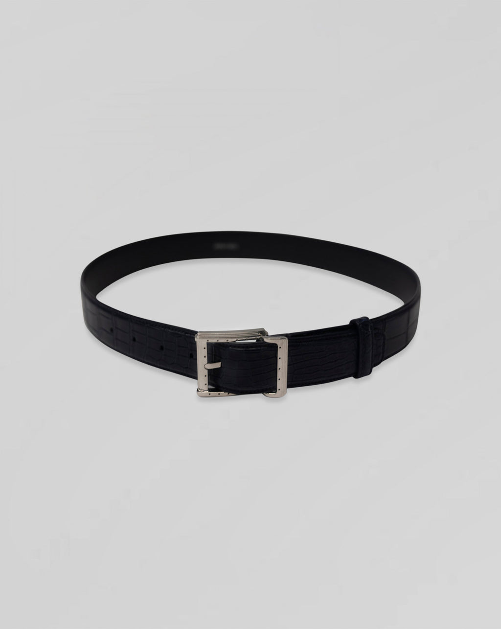 Stefano Ricci Crocodile Leather Belt with Silver Buckle