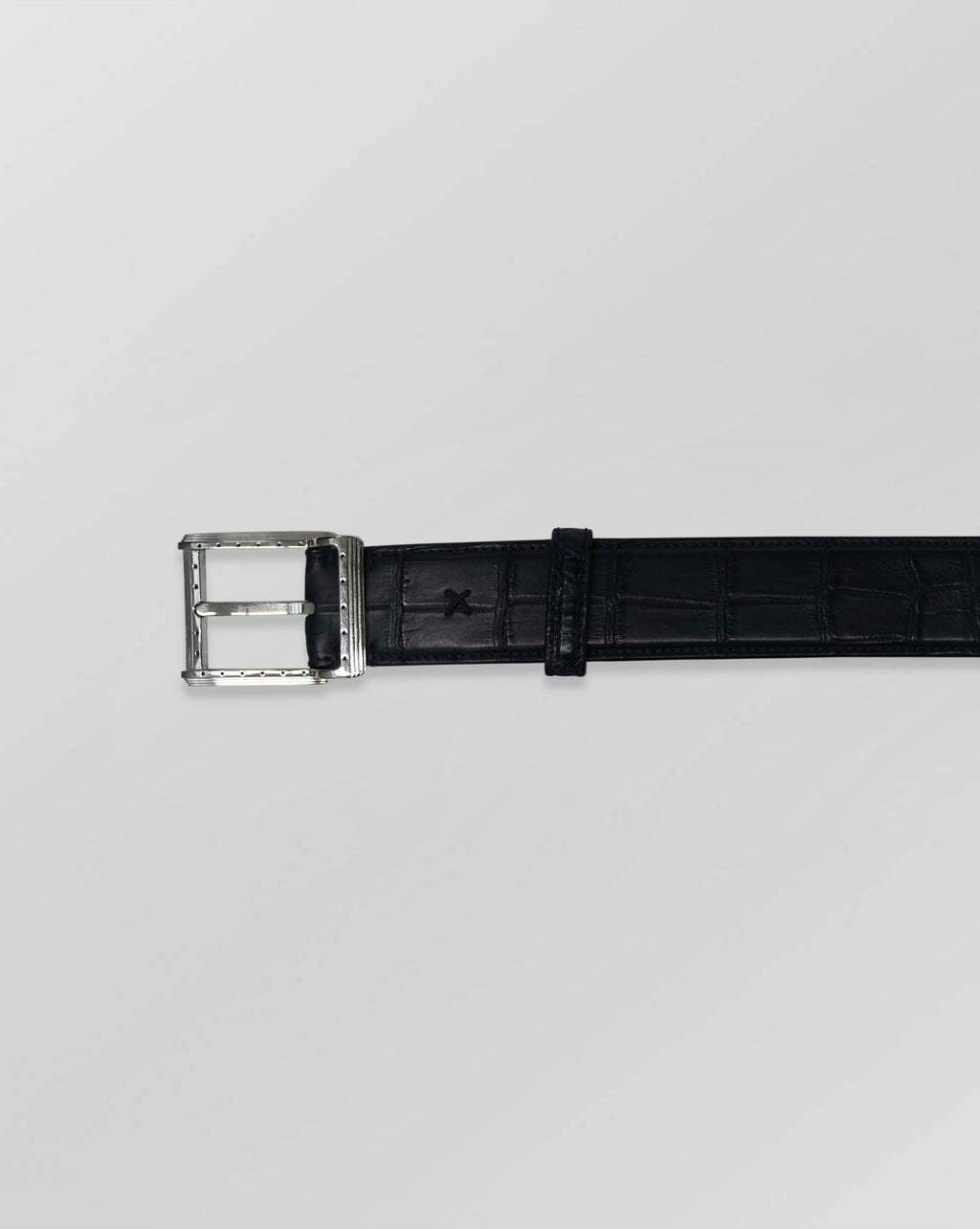 Stefano Ricci Crocodile Leather Belt with Silver Buckle