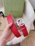 GG Belt Guccissima Interlocking G Buckle Red