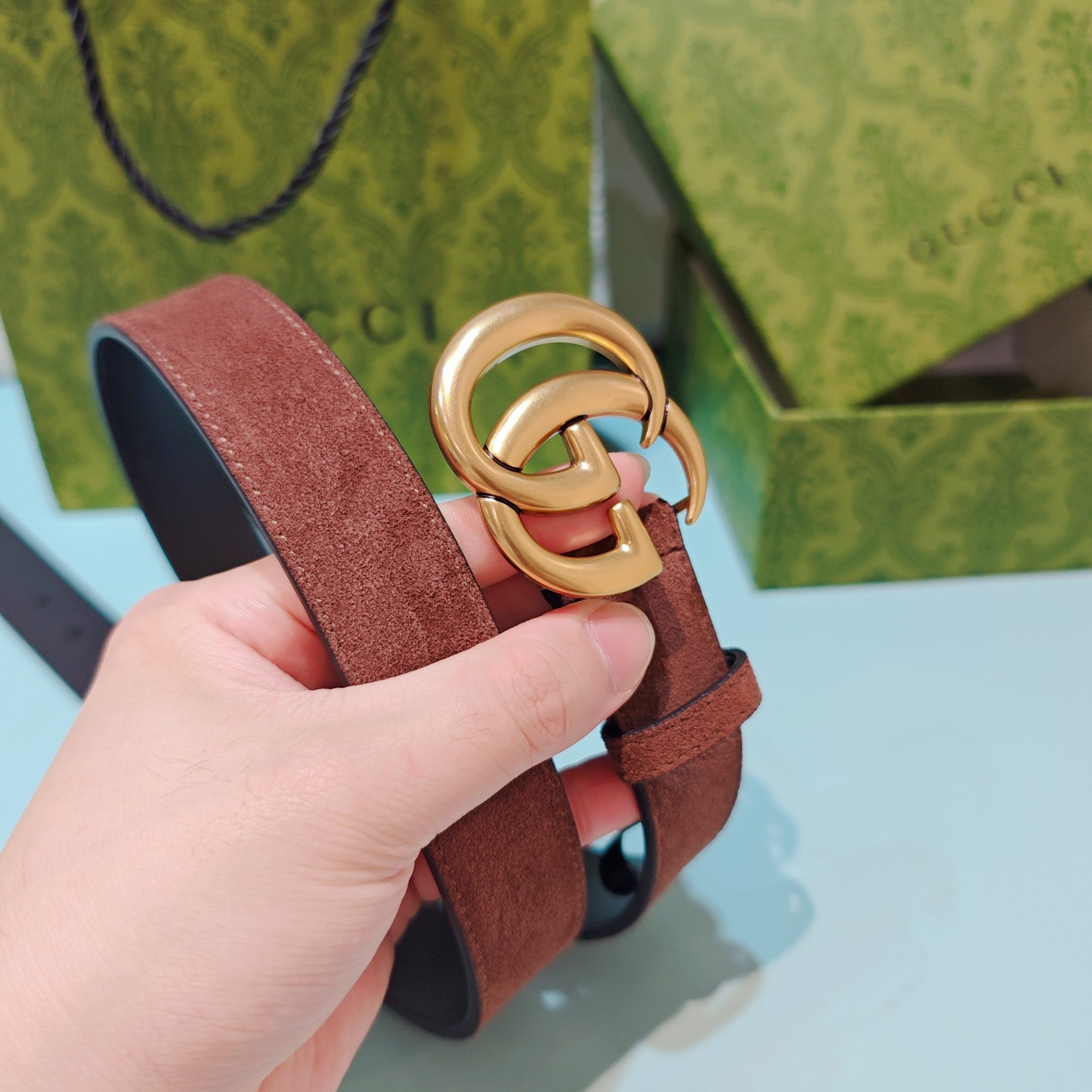 GG Marmont Belt 3cm Suede Leather GHW 212490