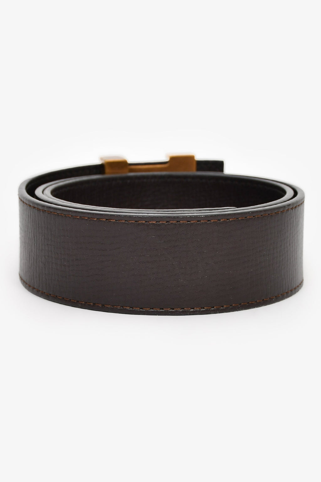 Louis Vuitton Brown Grained Leather LV Belt Size 75