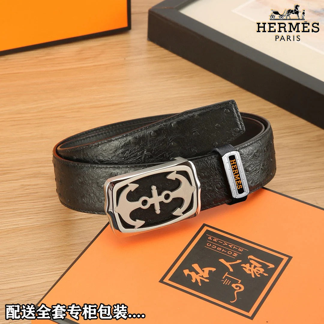 HM Constance Belt 38mm Black Original Leather 619665|Hermès belt