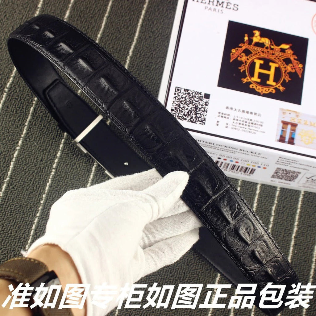 HM Original Belt 38mm Black Epsom Sliver Buckle 620267 |Hermès belt
