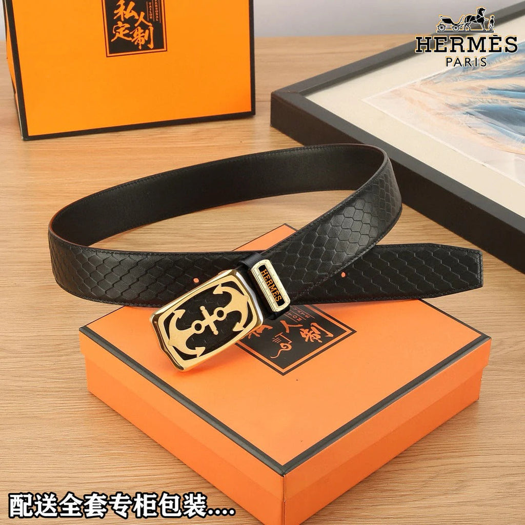 HM Constance Belt 38mm Black Original Leather 619665|Hermès belt