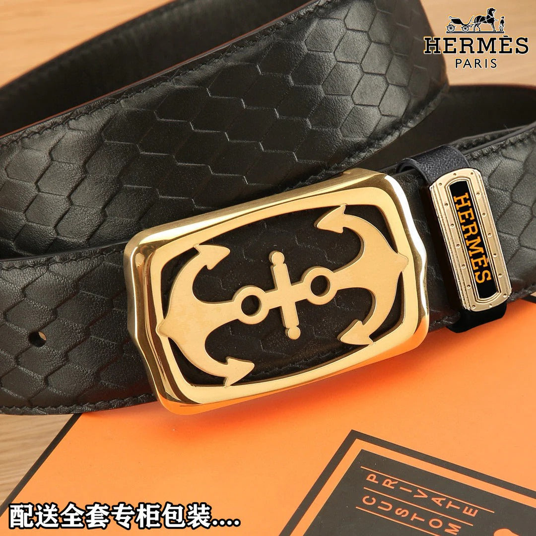HM Constance Belt 38mm Black Original Leather 619665|Hermès belt
