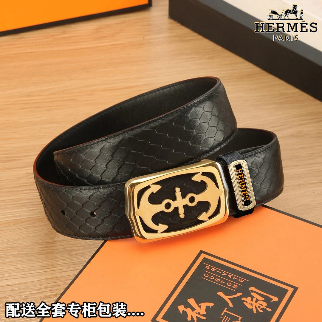 HM Constance Belt 38mm Black Original Leather 619665|Hermès belt
