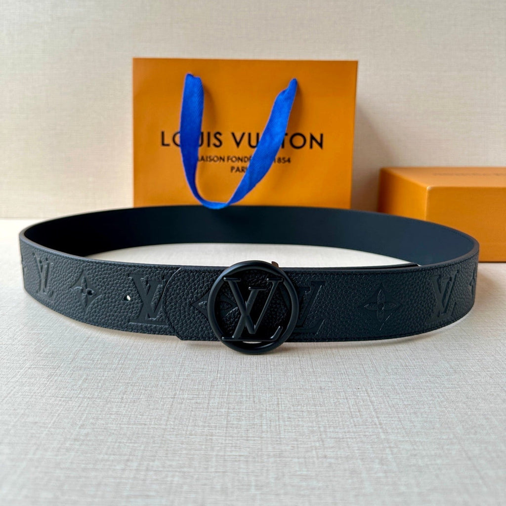 LOUIS VUITTON LV 25S BELT 40 MM IN BLACK CALFSKIN 593264