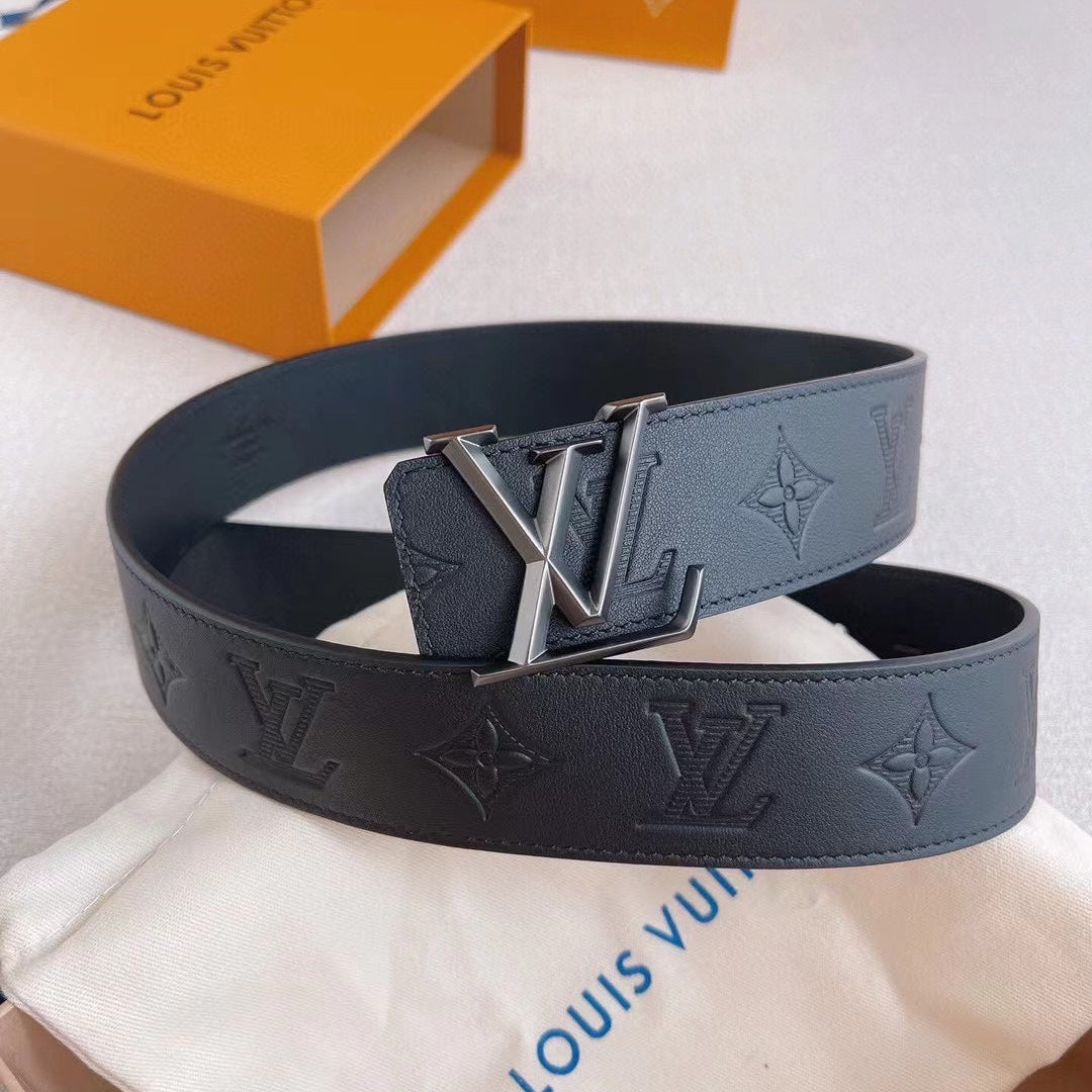LOUIS VUITTON LV 25S BELT 40 MM IN BLACK CALFSKIN 593217