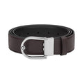 Montblanc belt 35mm horseshoe buckle reversible grained leather ebony/black 198632