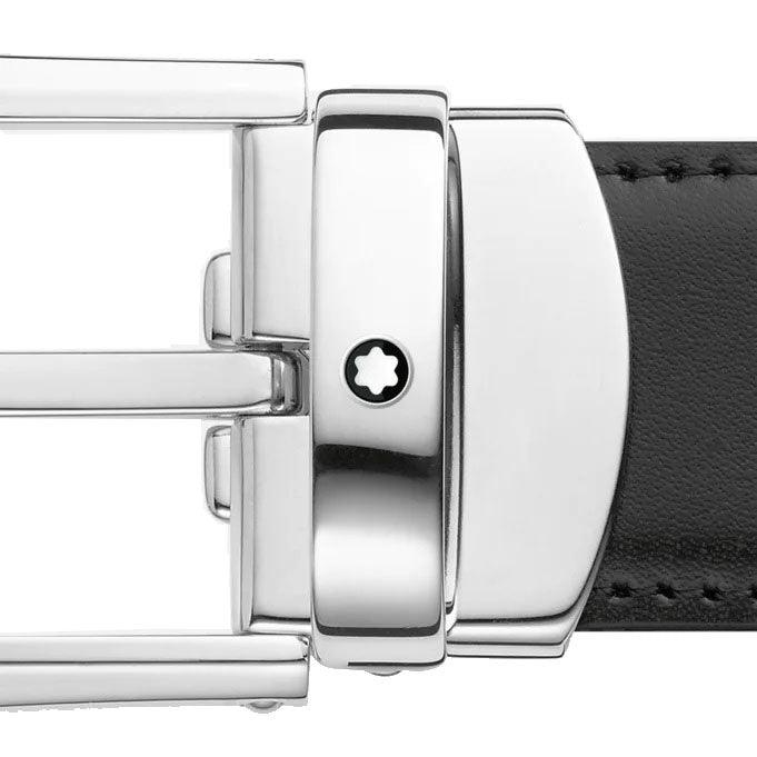 Montblanc elegant men's belt black/brown 30mm reversible adjustable 114412