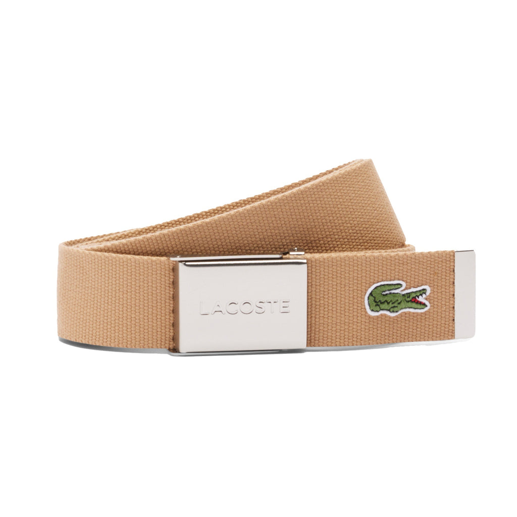 LACOSTE Herren Gürtel aus Stoff - schönes Etui, gravierter Schiebeschnallenverschluss