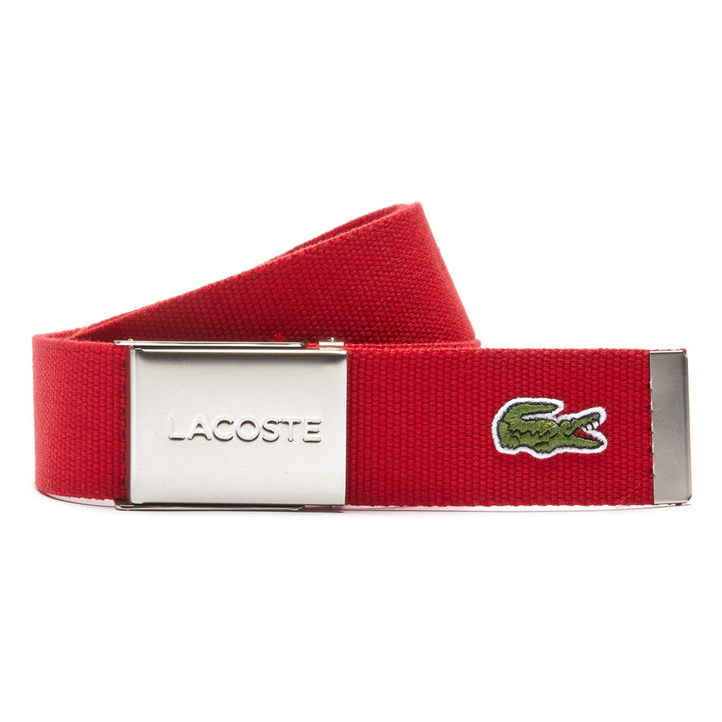 LACOSTE Herren Gürtel aus Stoff - schönes Etui, gravierter Schiebeschnallenverschluss